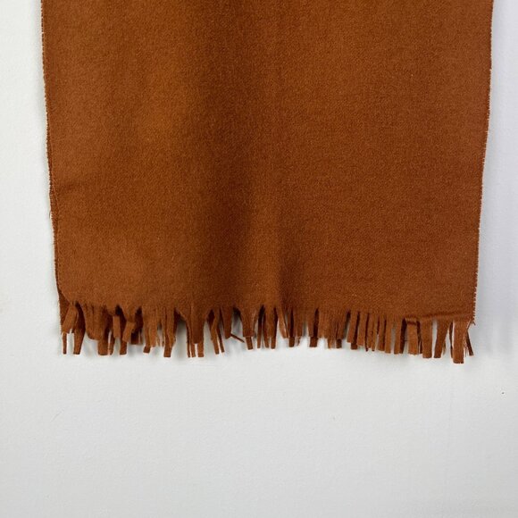 Vintage Jorsyth Solid Brown Imported Pure Wool Scarf 49" x 12" - Picture 5 of 5